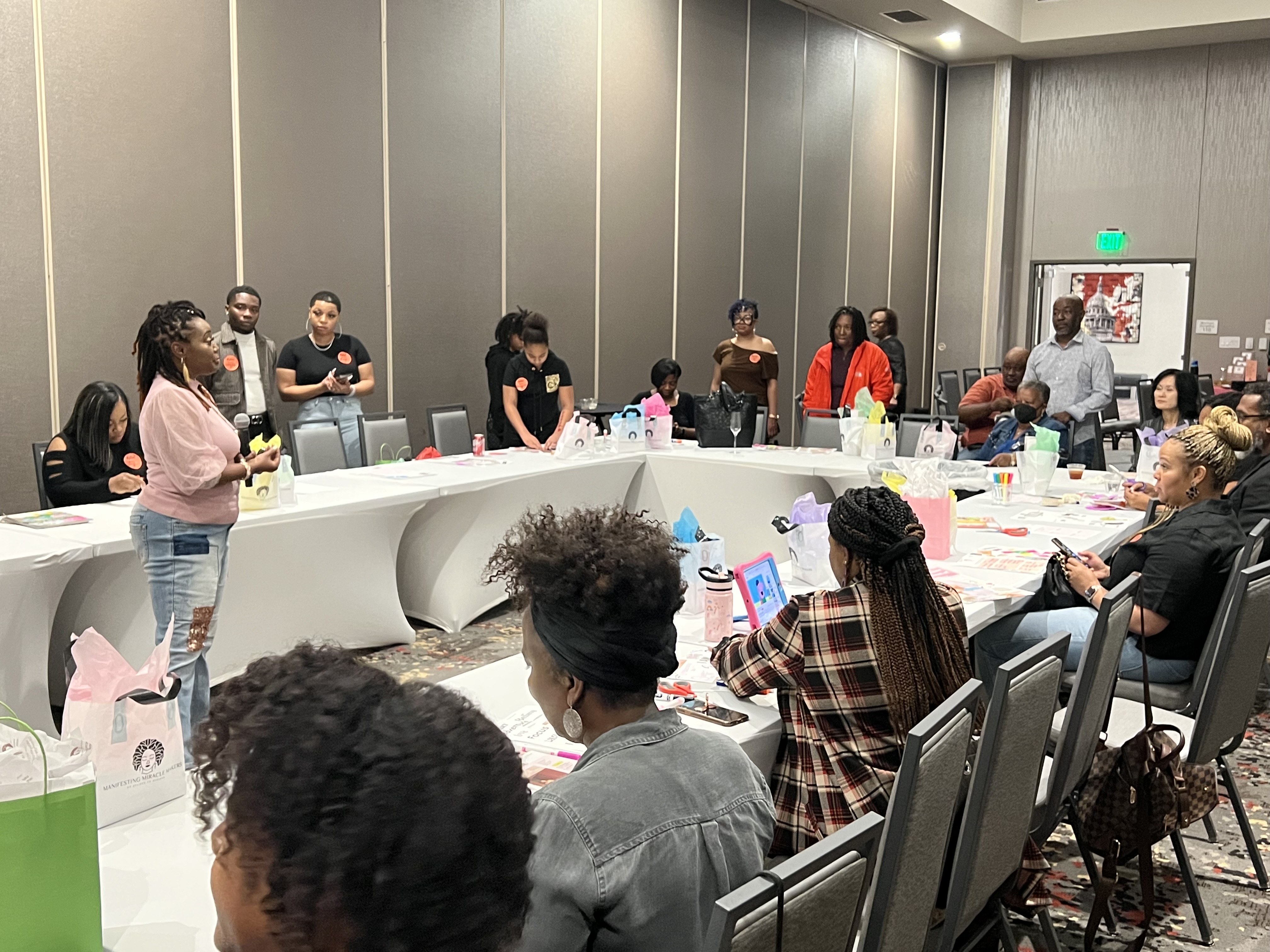 Me leading a vision board session