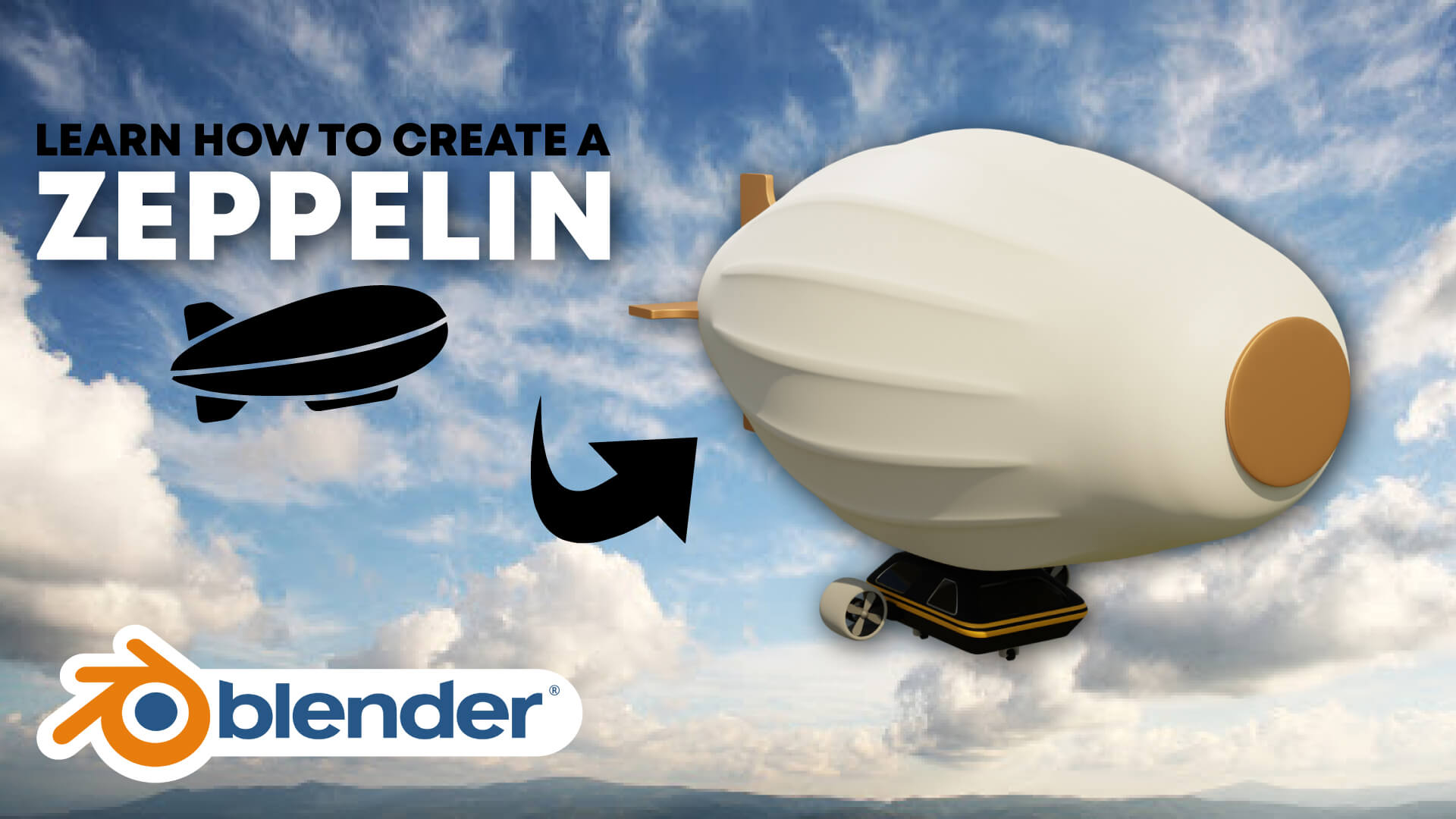 Zeppelin 3D Model Made with Blender Course Academy