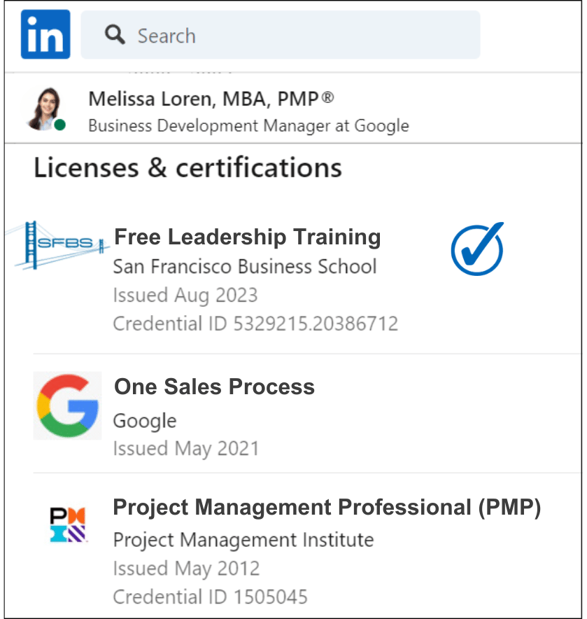 Executive Leadership Training Program LinkedIn Profile