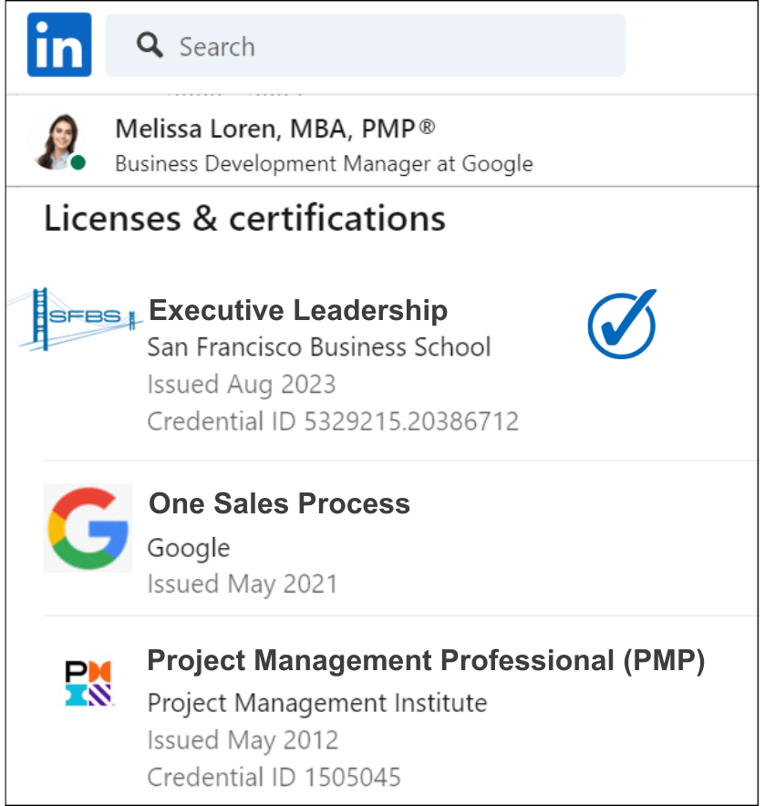 Executive Leadership Training Program LinkedIn Profile