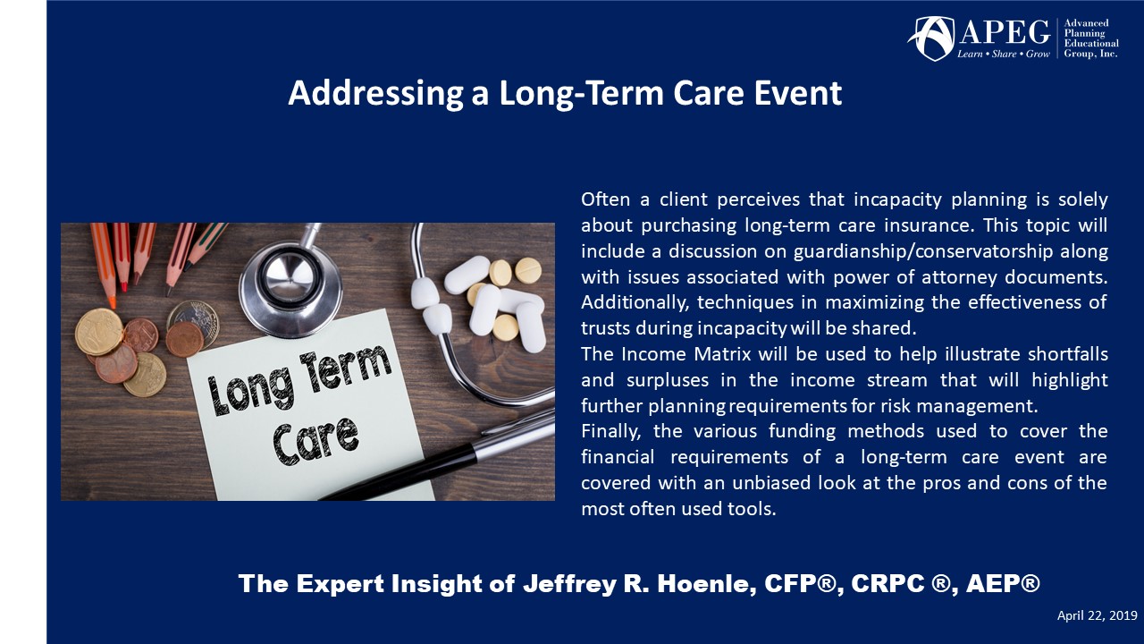 APEG Addressing a Long-Term Care Event