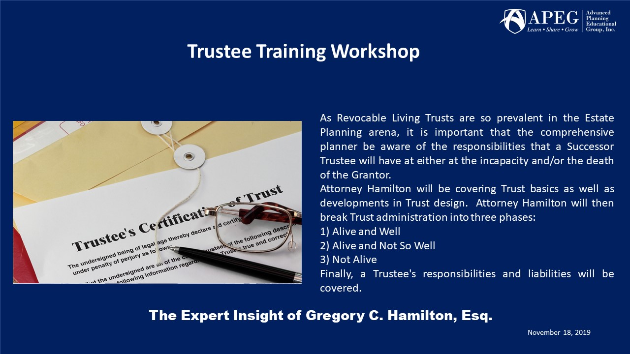 APEG Training the Trustee