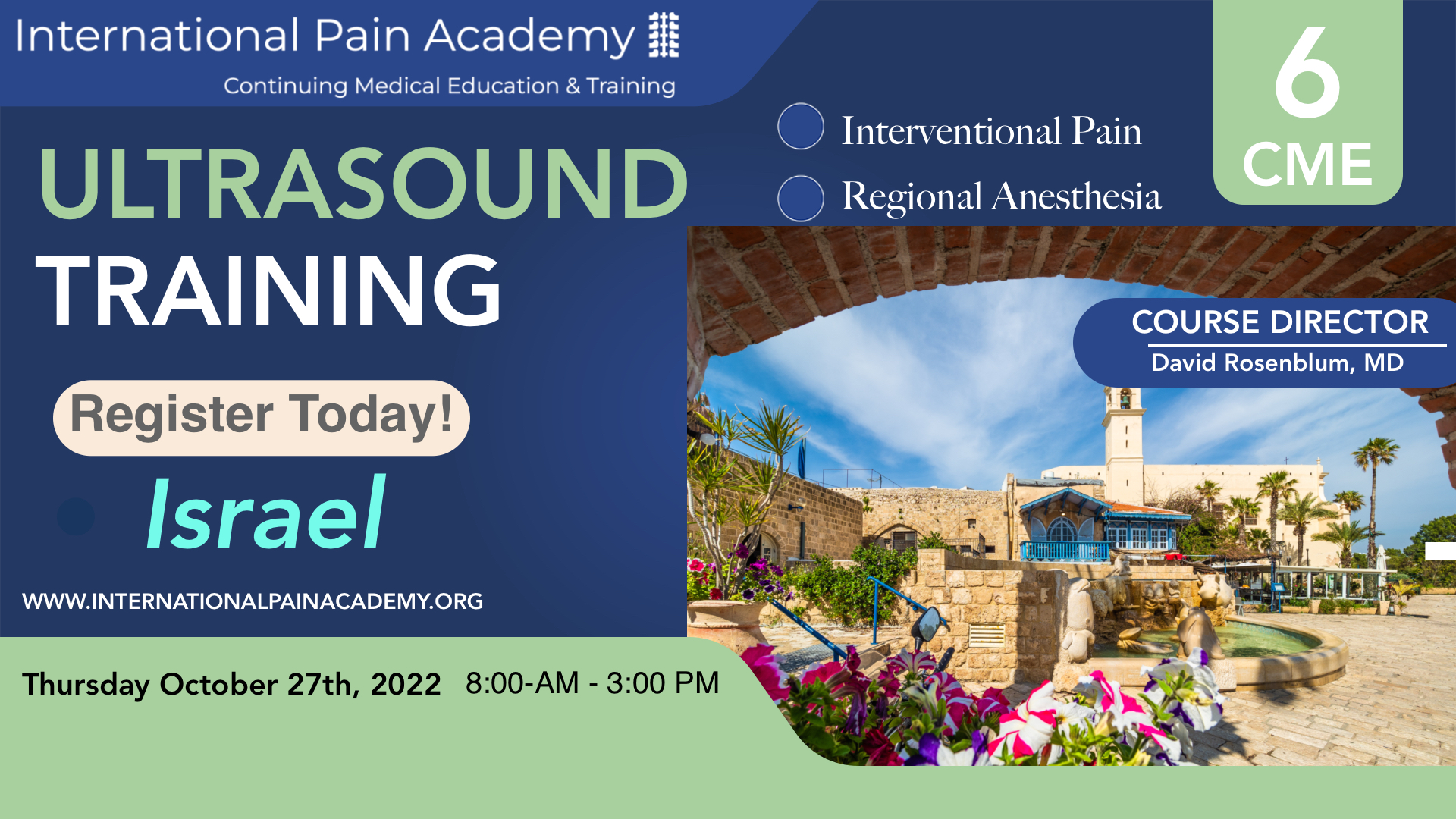 Ultrasound guided regional aneshtis and pain medicine training in Israel 