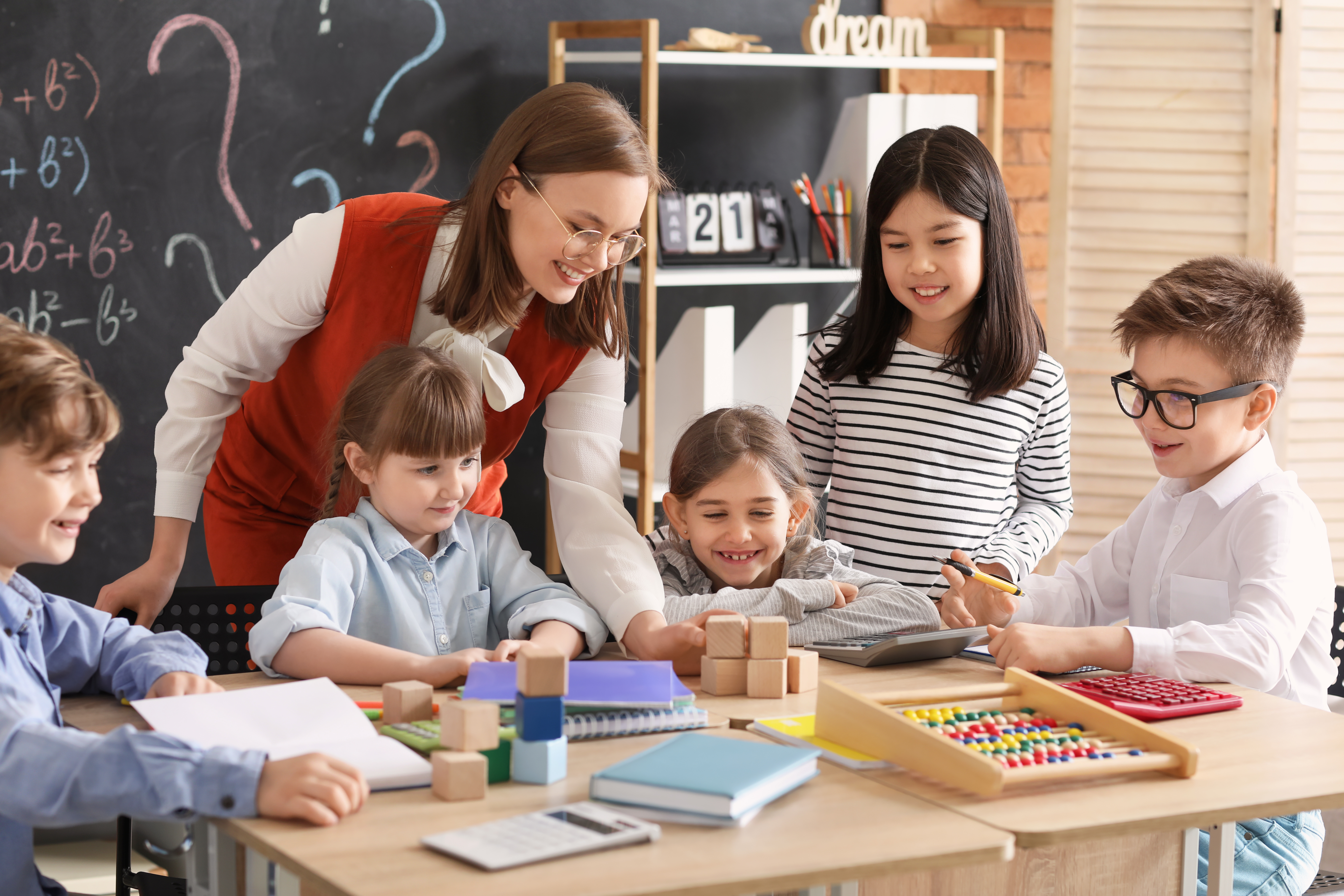 Teacher and students in the classroom