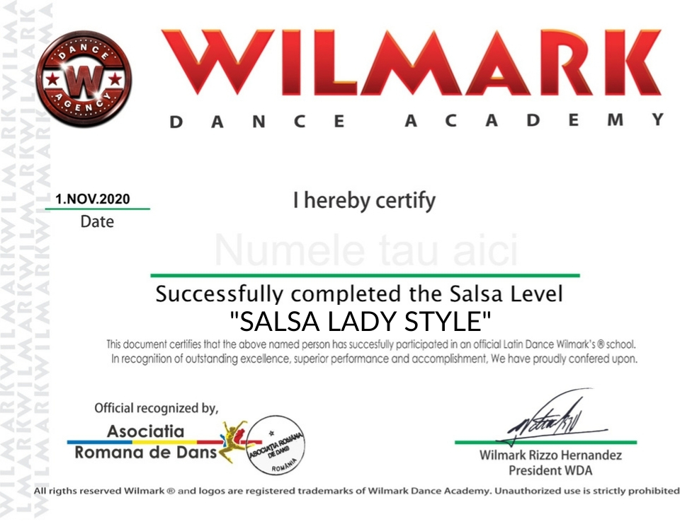 Diploma Wilmark Dance Academy