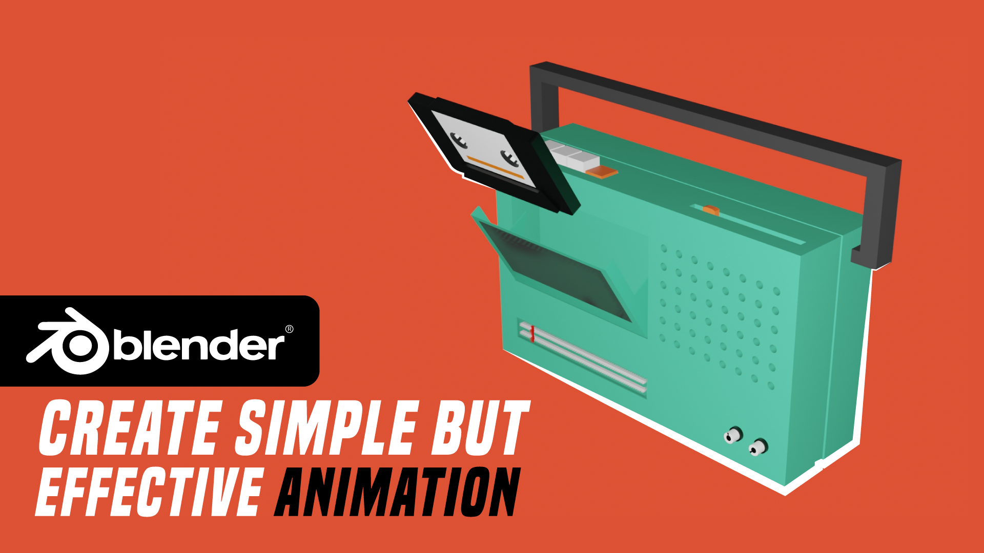 Vintage Green Radio Animatio Course Blender 3D