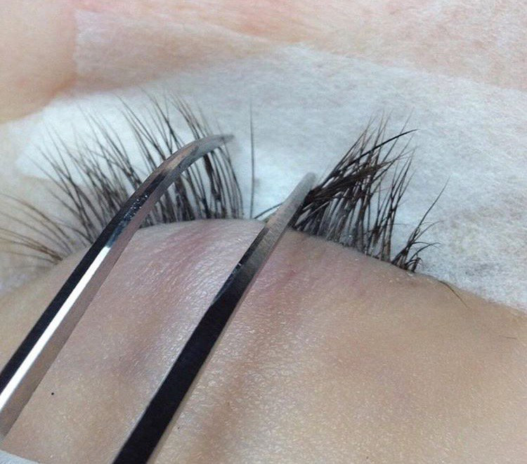 Natural lash isolation for extensions.