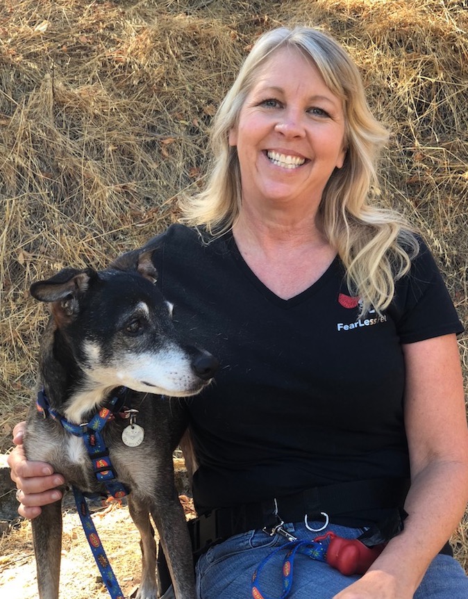 photo of Chris Durrant and her dog Rex from FearLess Pet