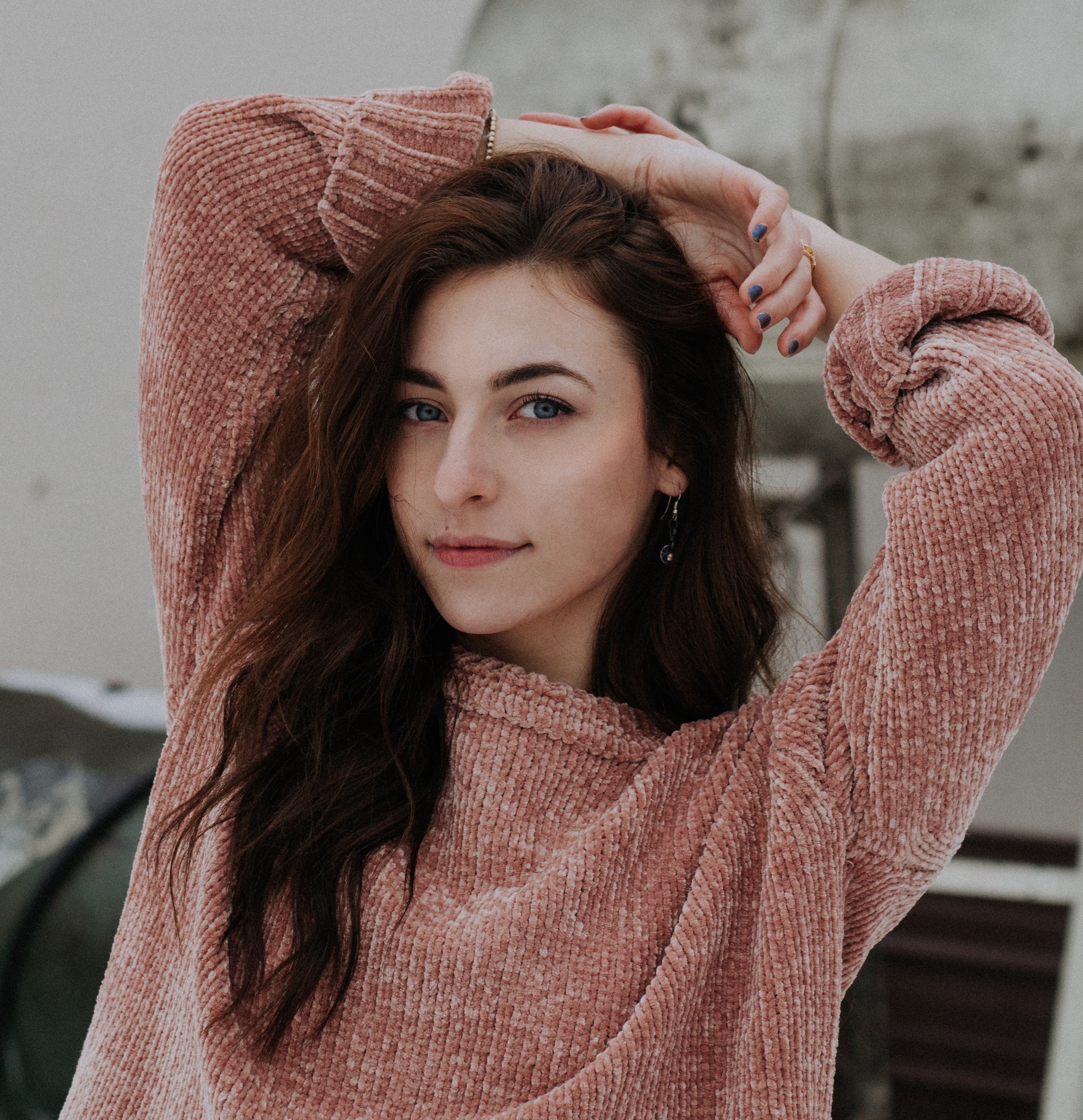 person sitting in front of computer smiling