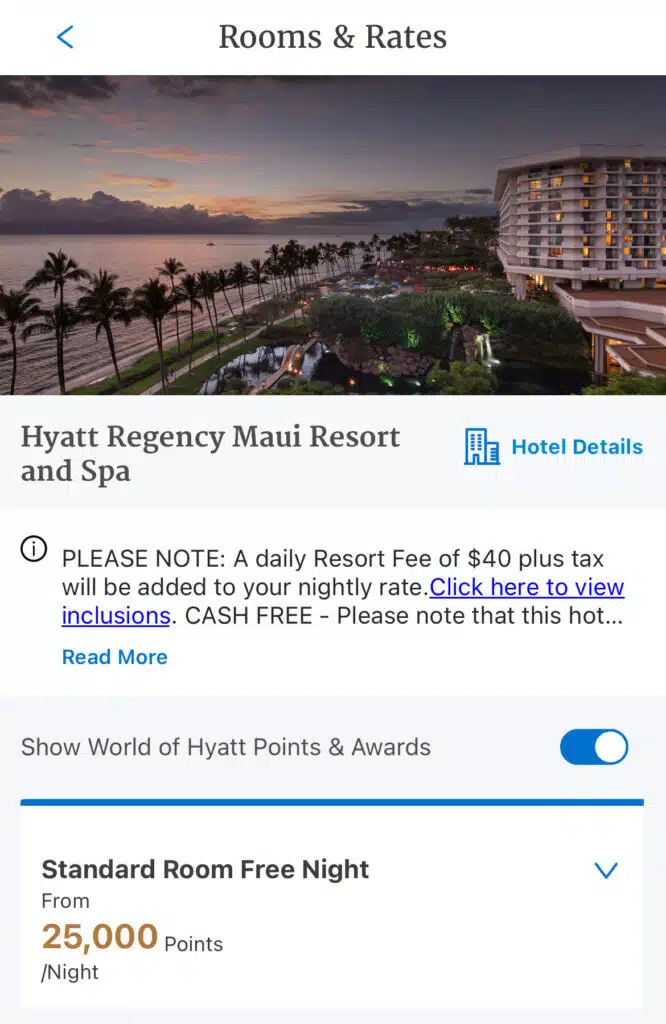 Hyatt on points