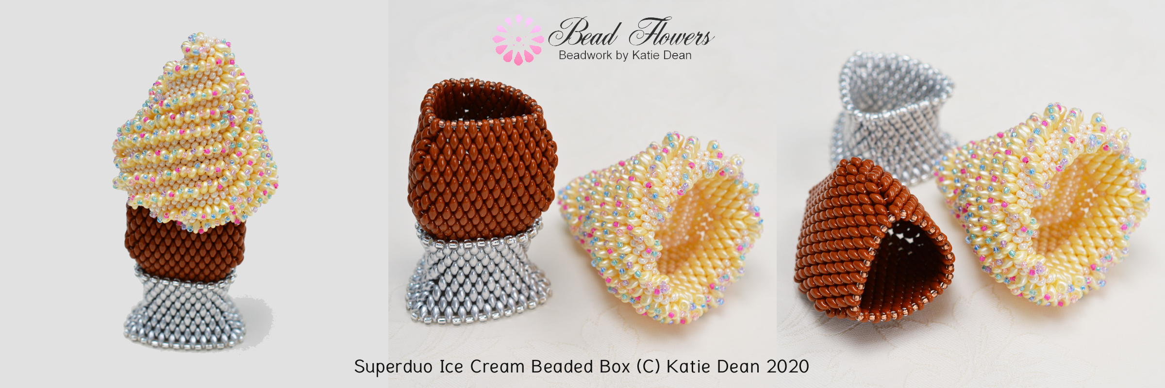 Flower Vase Beaded Box Pattern - Katie Dean, Beadflowers