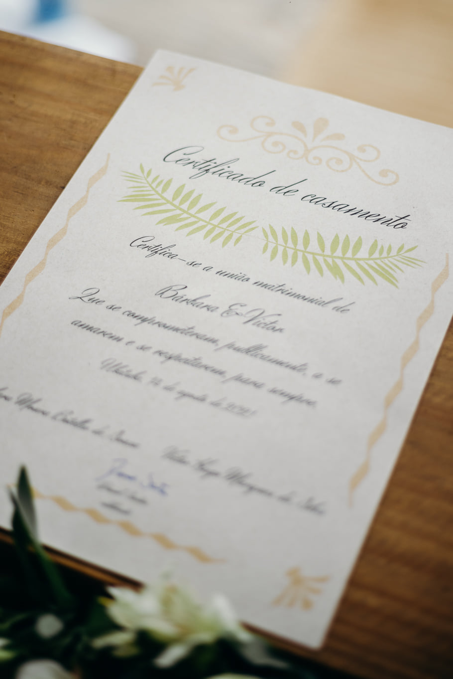 wedding certificate