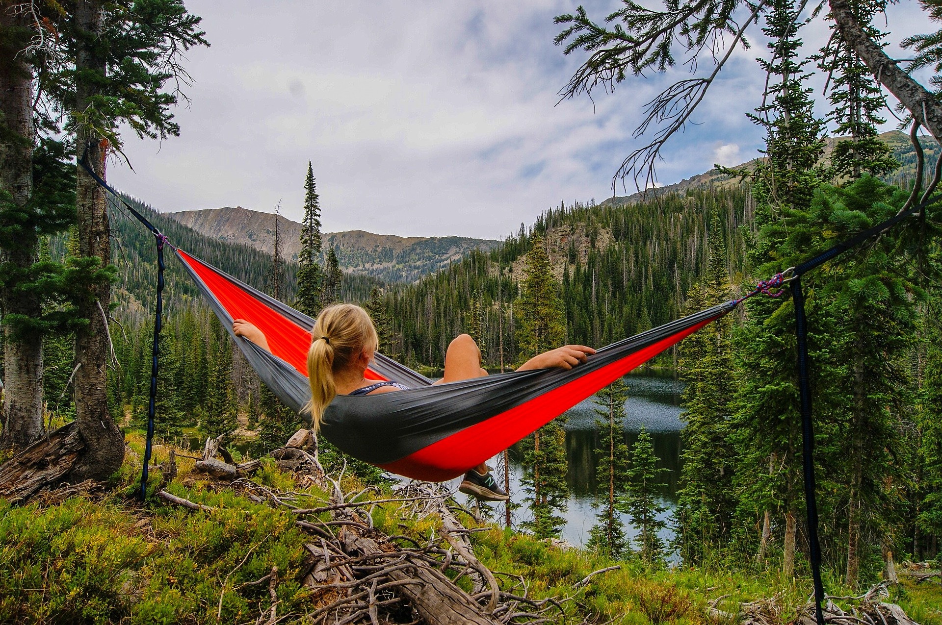 Relaxing on Hammock