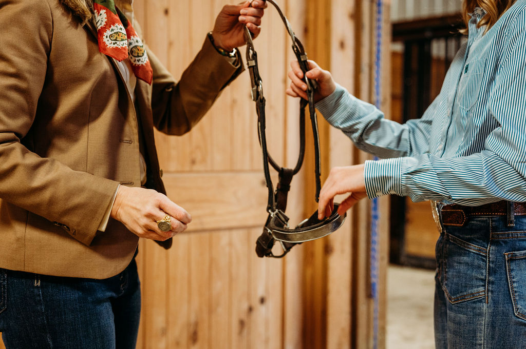 showmanship halter held by women
