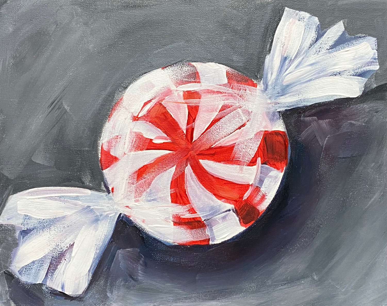 peppermint swirl candy painting