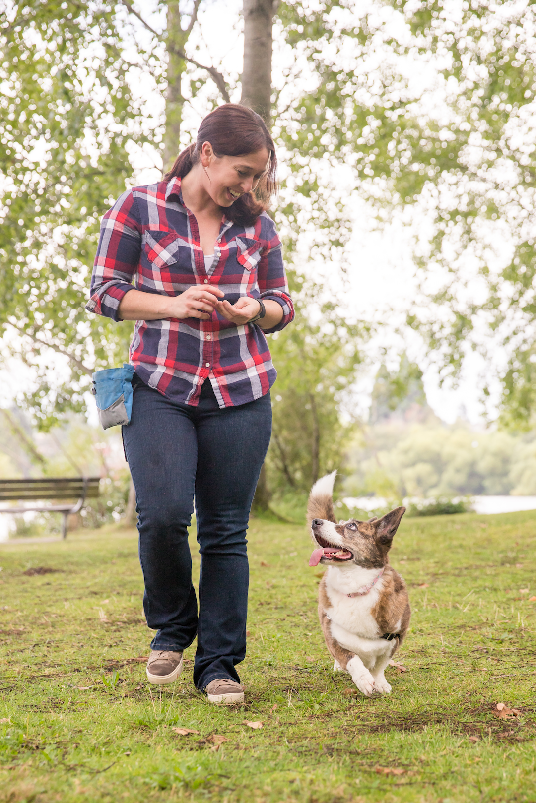 cathy training Sookie in off leash heel