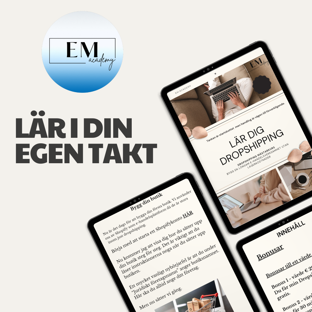 Lär dig dropshipping i din egen takt