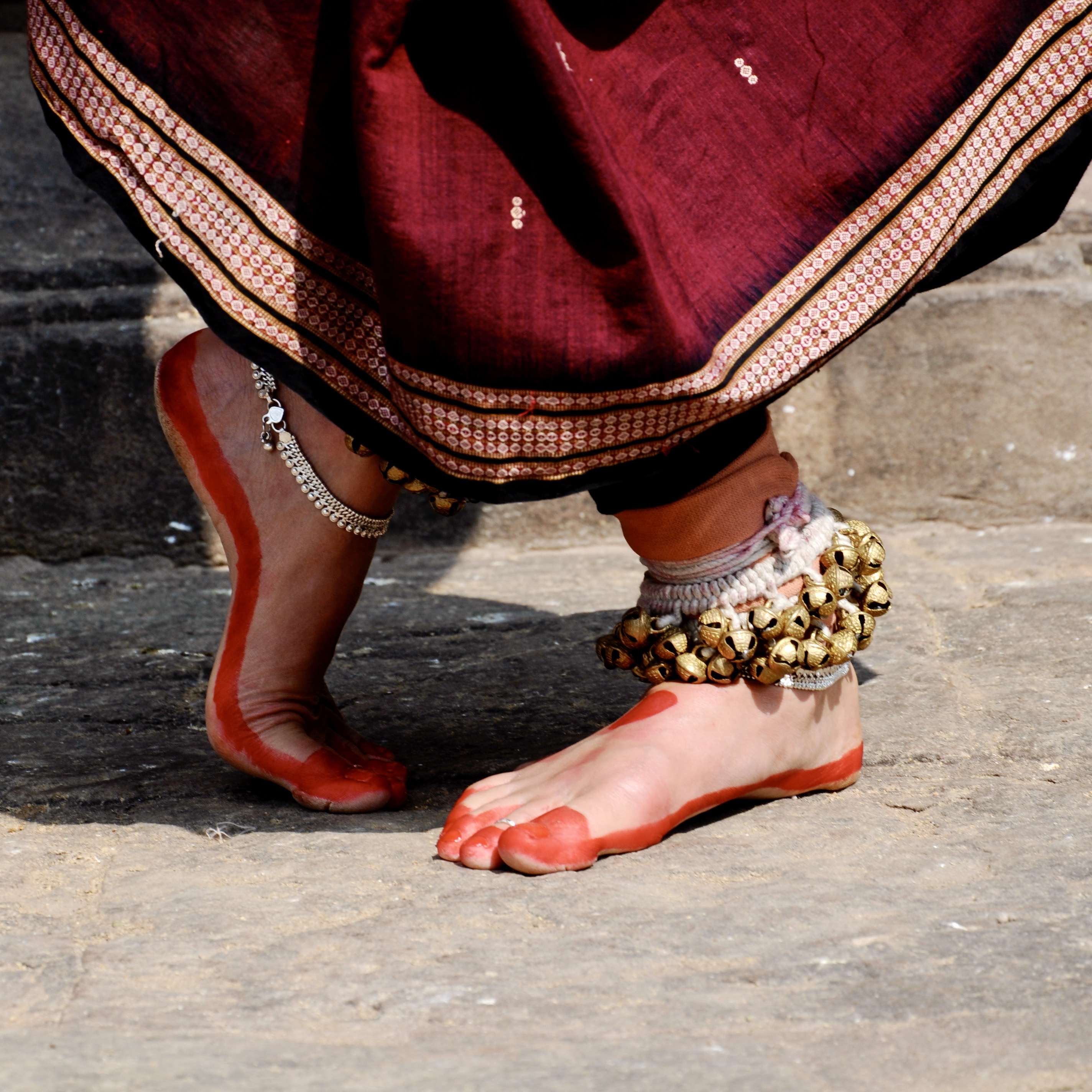 Prushta Danu Pada. Odissi Dance foot position. 