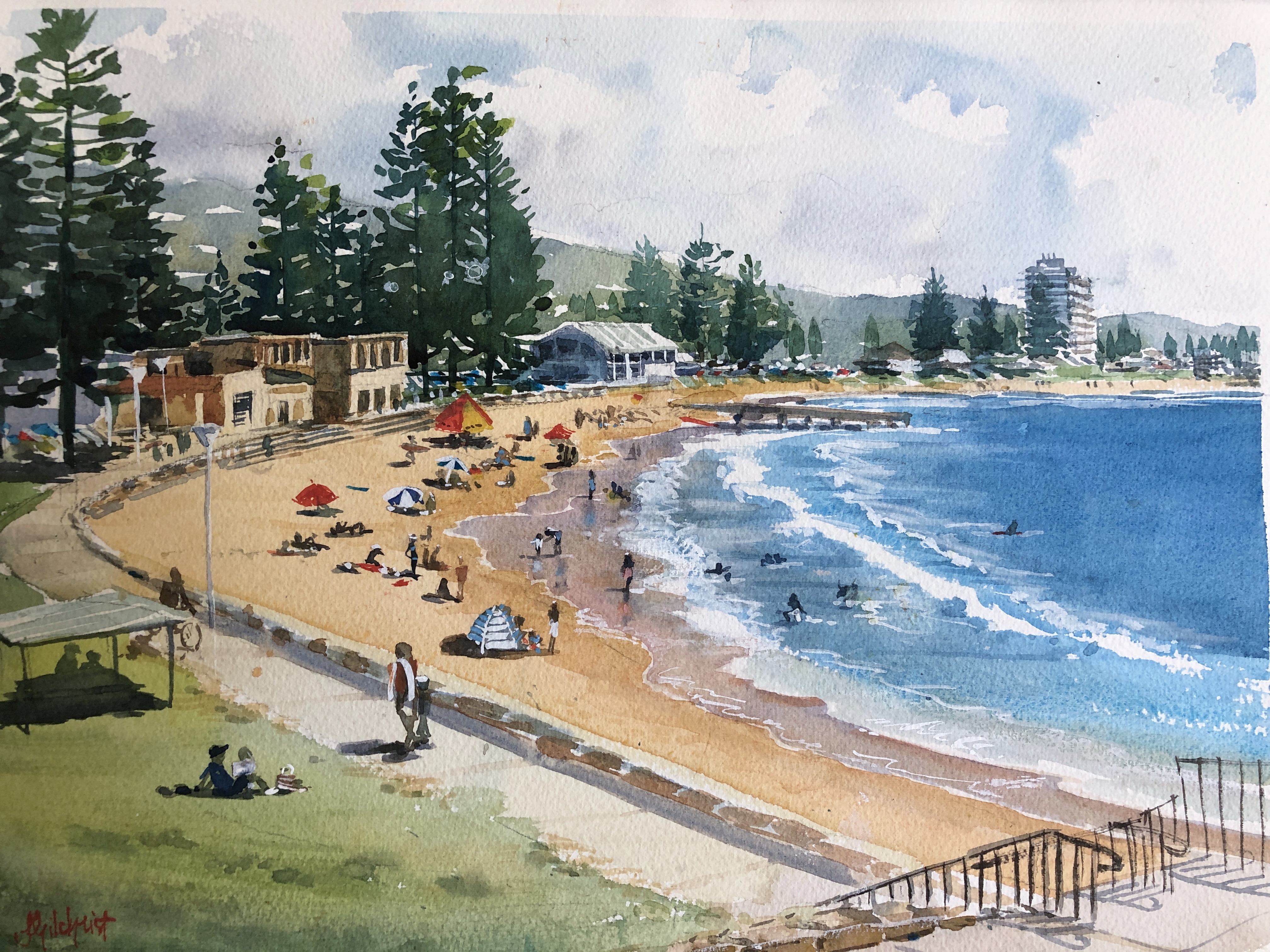 Watercolour workshops online on demand with Jenny Giclhrist and Northern Beaches Watercolour