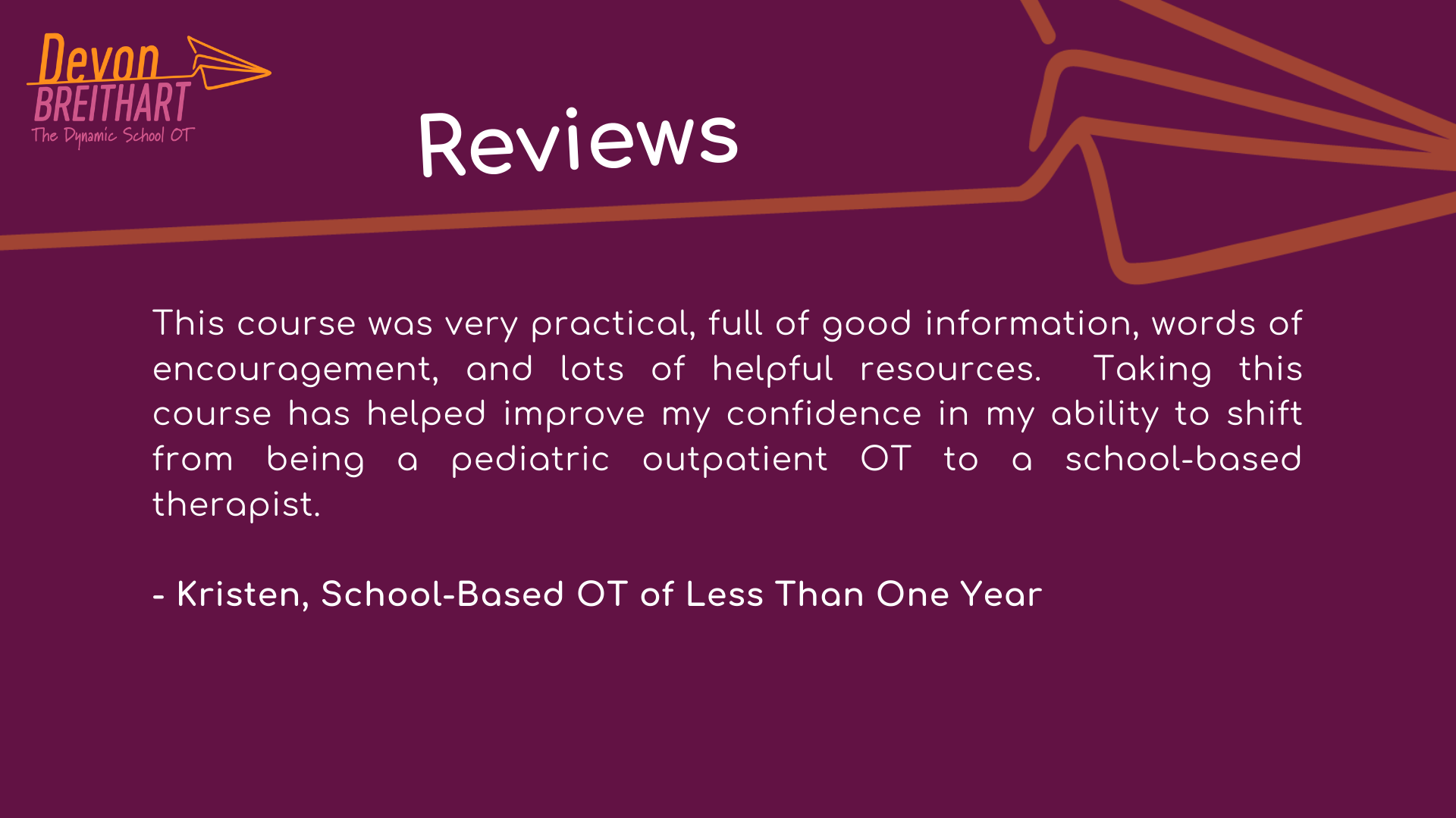 The Dynamic School OT Testimonial