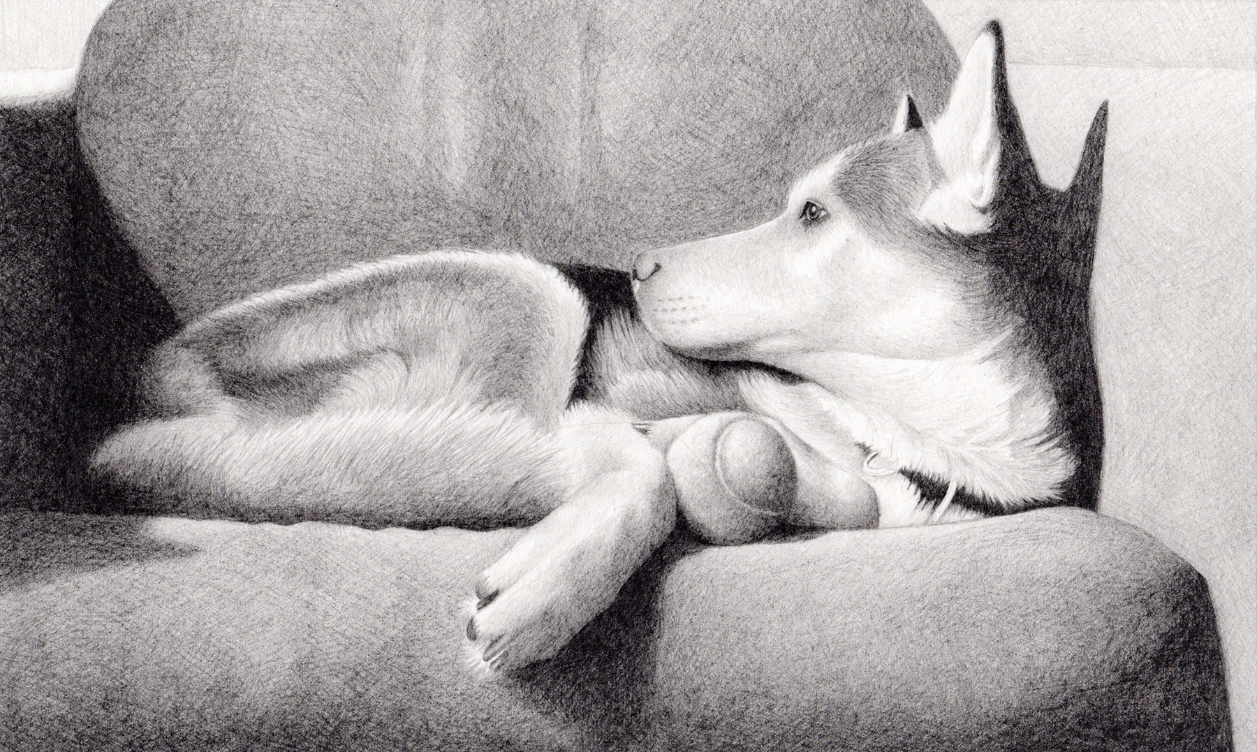 Artist Robert Louis Caldwell drawing approach, stage 9, more details