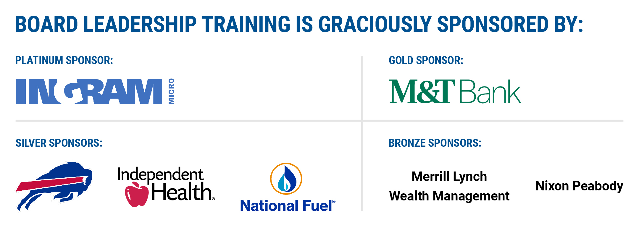Board Leadership Training Sponsors