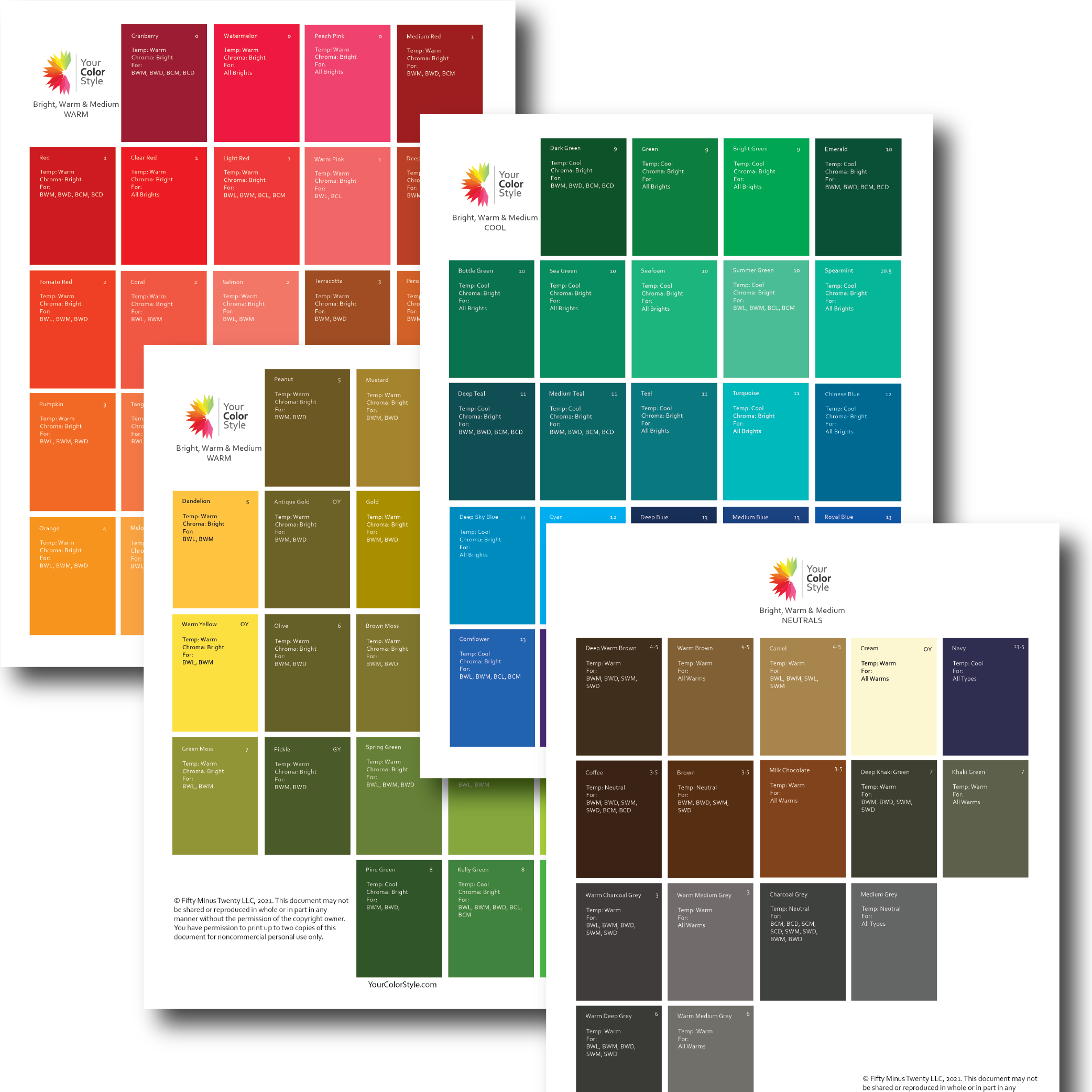 Printable Color Palettes