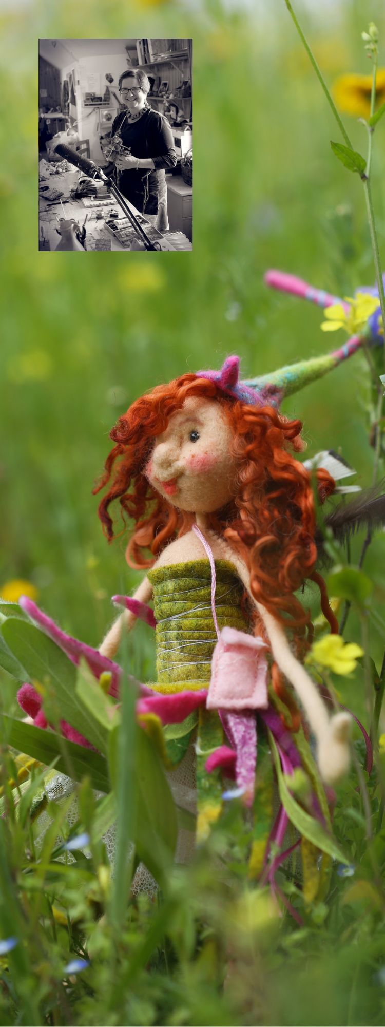 Franziska working as a felt artist