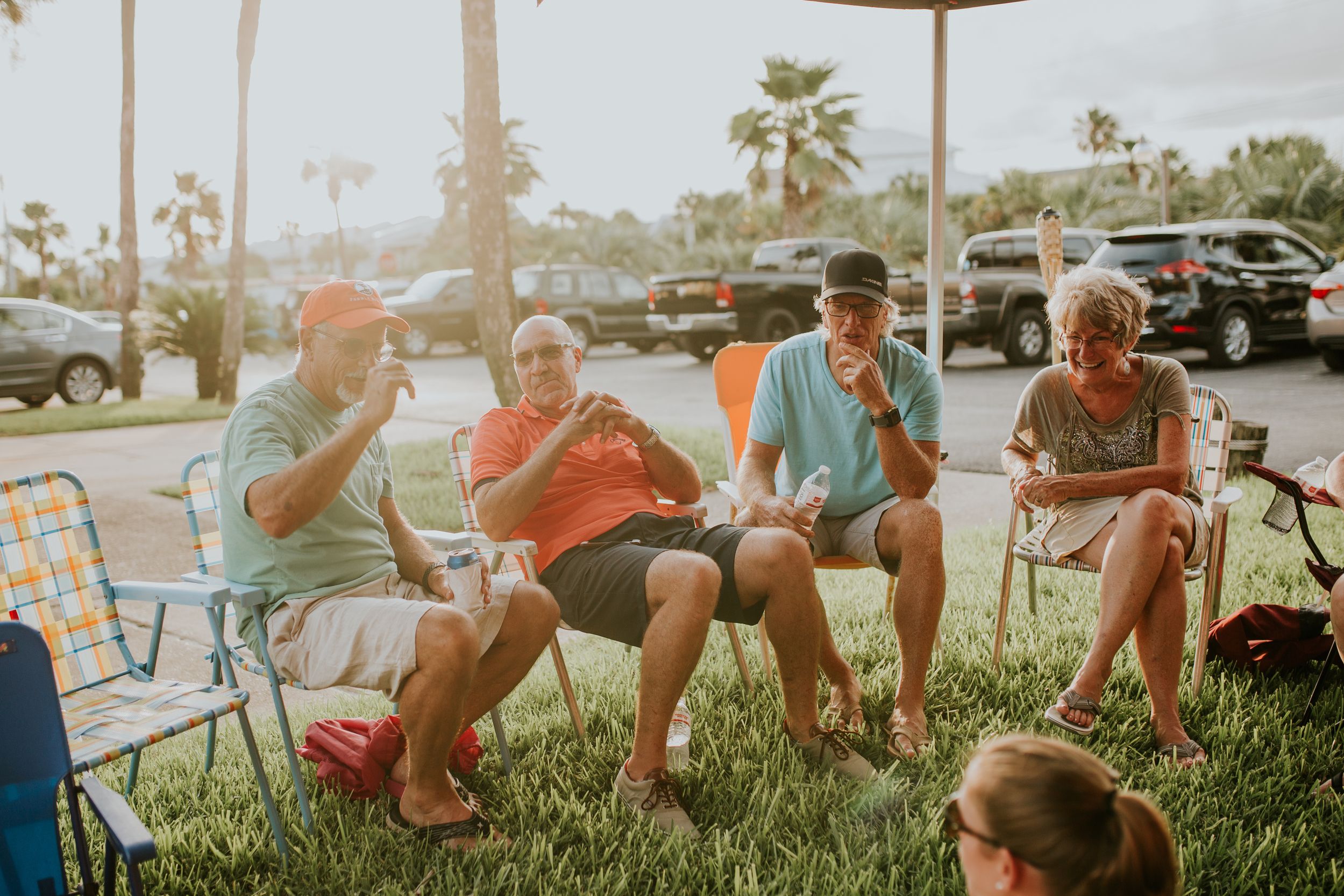 Small group of friends enjoying each other