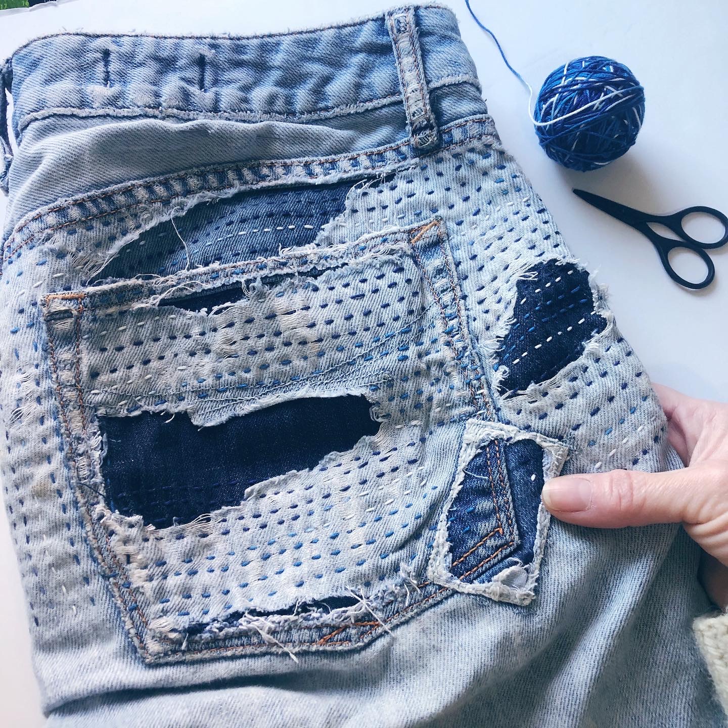 Visible Mending for Denim | wrenbirdarts