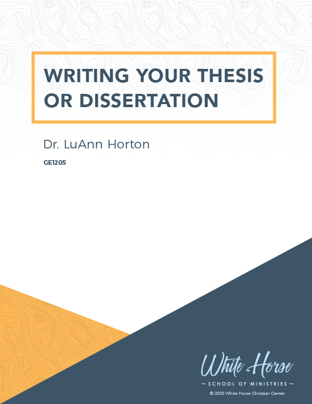 Writing Your Thesis or Dissertation - Course Cover