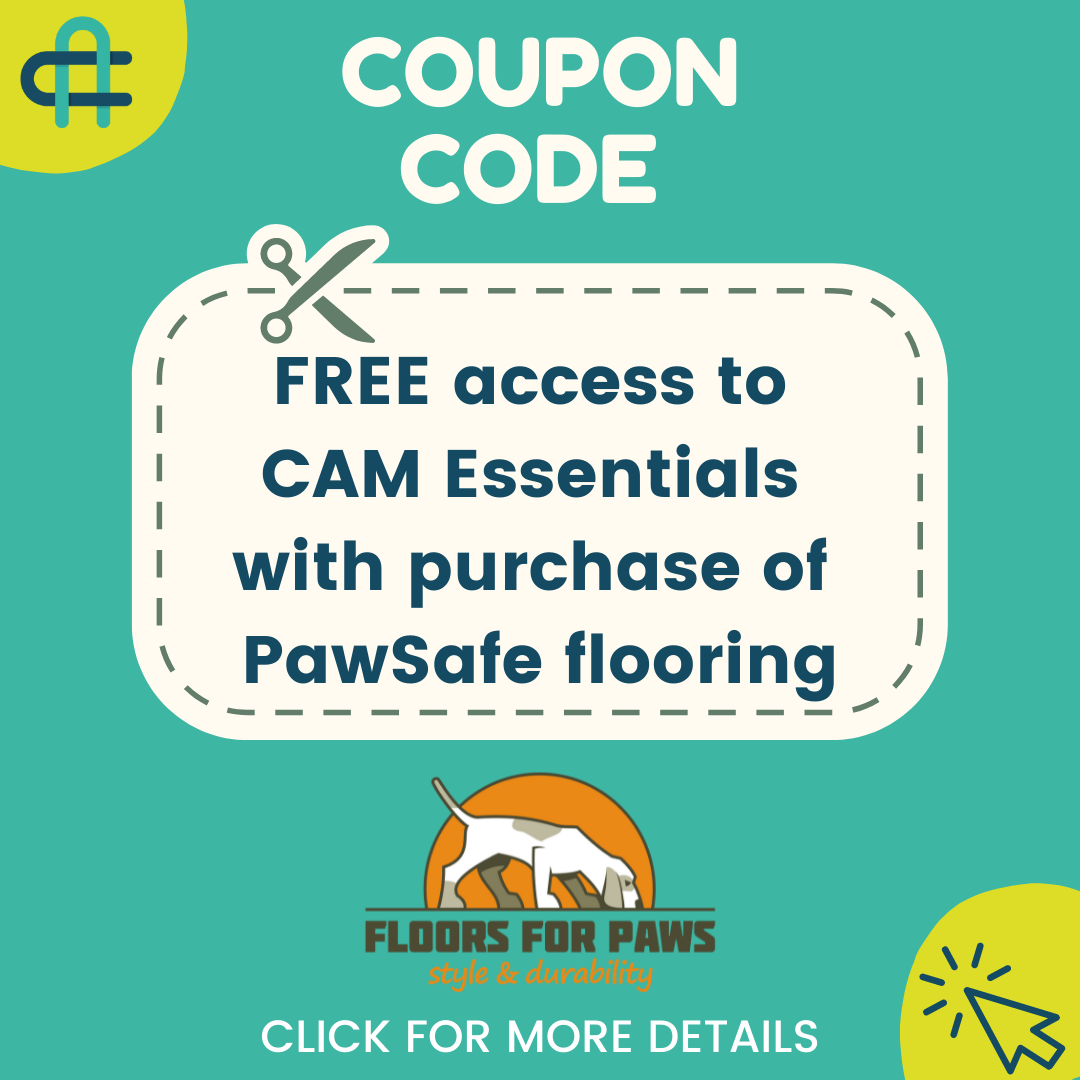 Image depicting a 100% off discount code available upon purchase of Floors for Paws &#39;PawSafe&#39; flooring