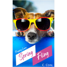 Book cover with dog in sunglasses
