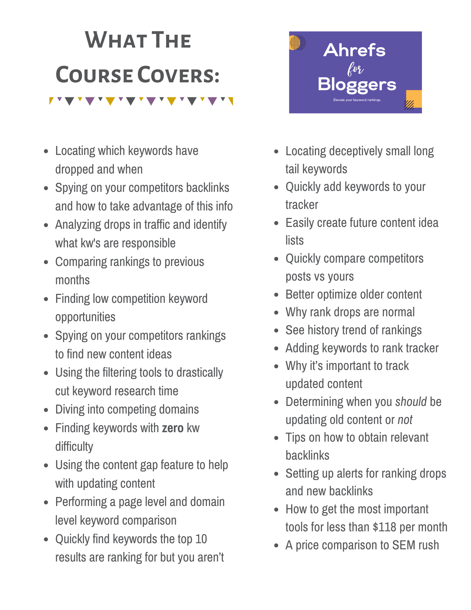 PDF of what the course covers.