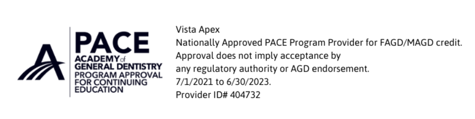 Vista Apex AGD PACE Provider Information