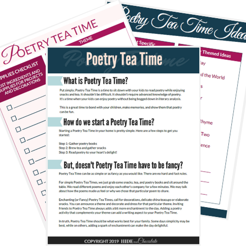 Sample Poetry Teatime Planner Pages
