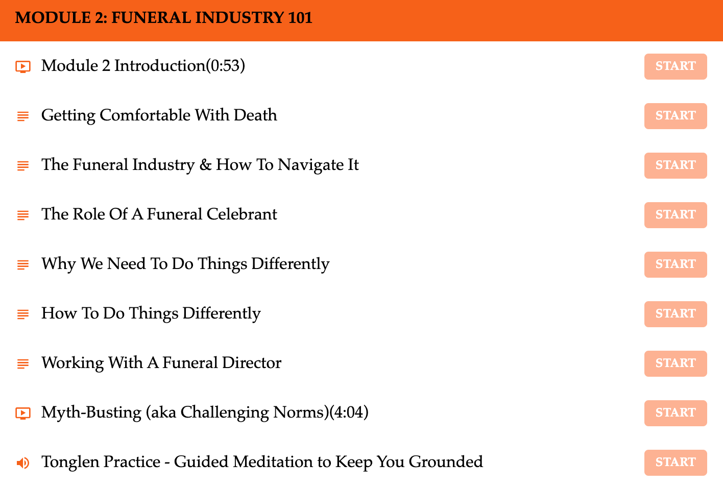 Funeral Industry training