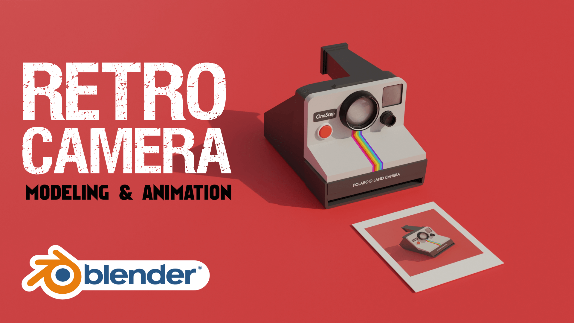 Camera Retro Animaion Polaroid Model 3D Course in Blender
