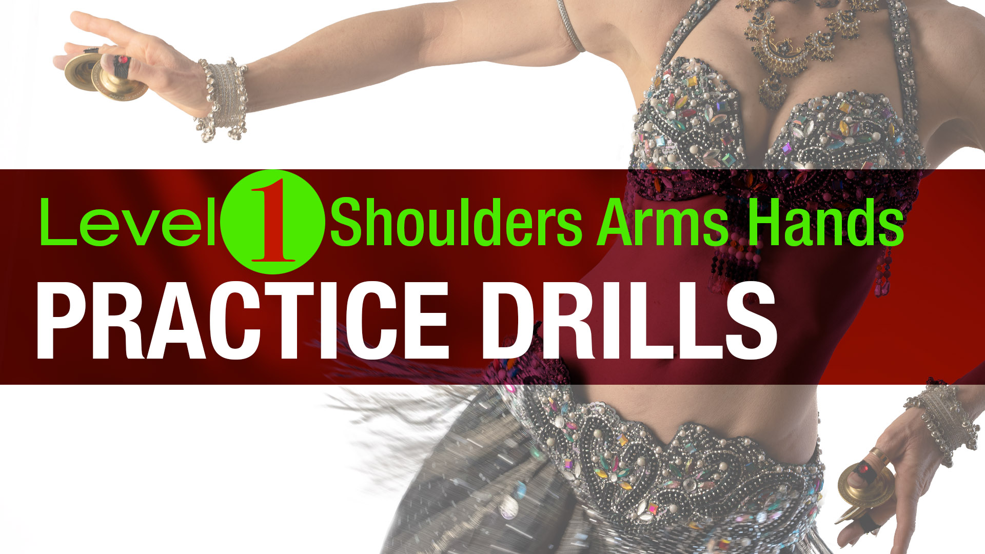 Belly dancer torso with text naming online class