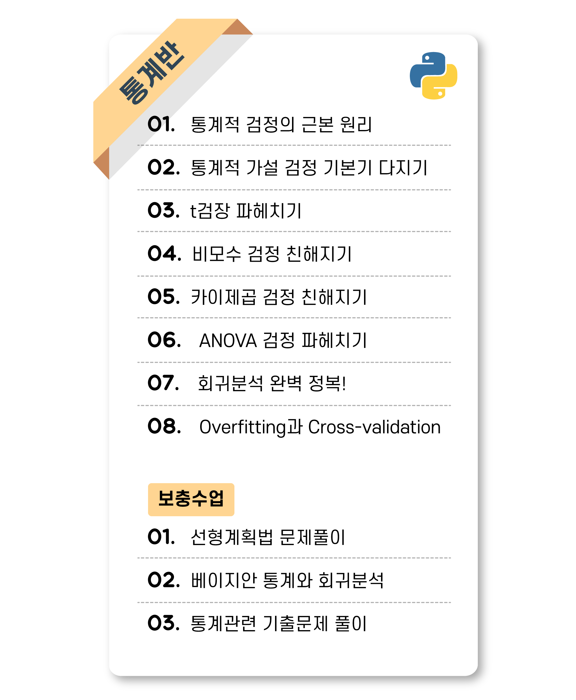 ADP 종합반 파이썬반 커리큘럼