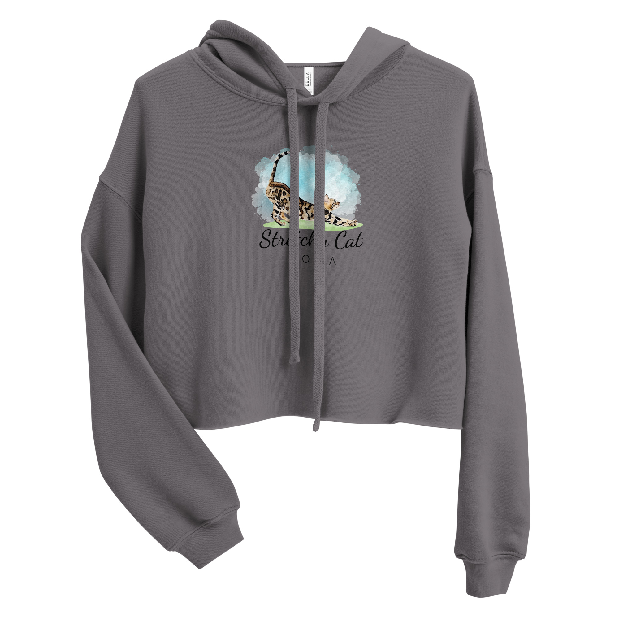 Stretchy Cat Yoga Crop Hoodie