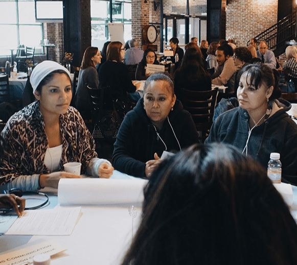 People sitting around a table