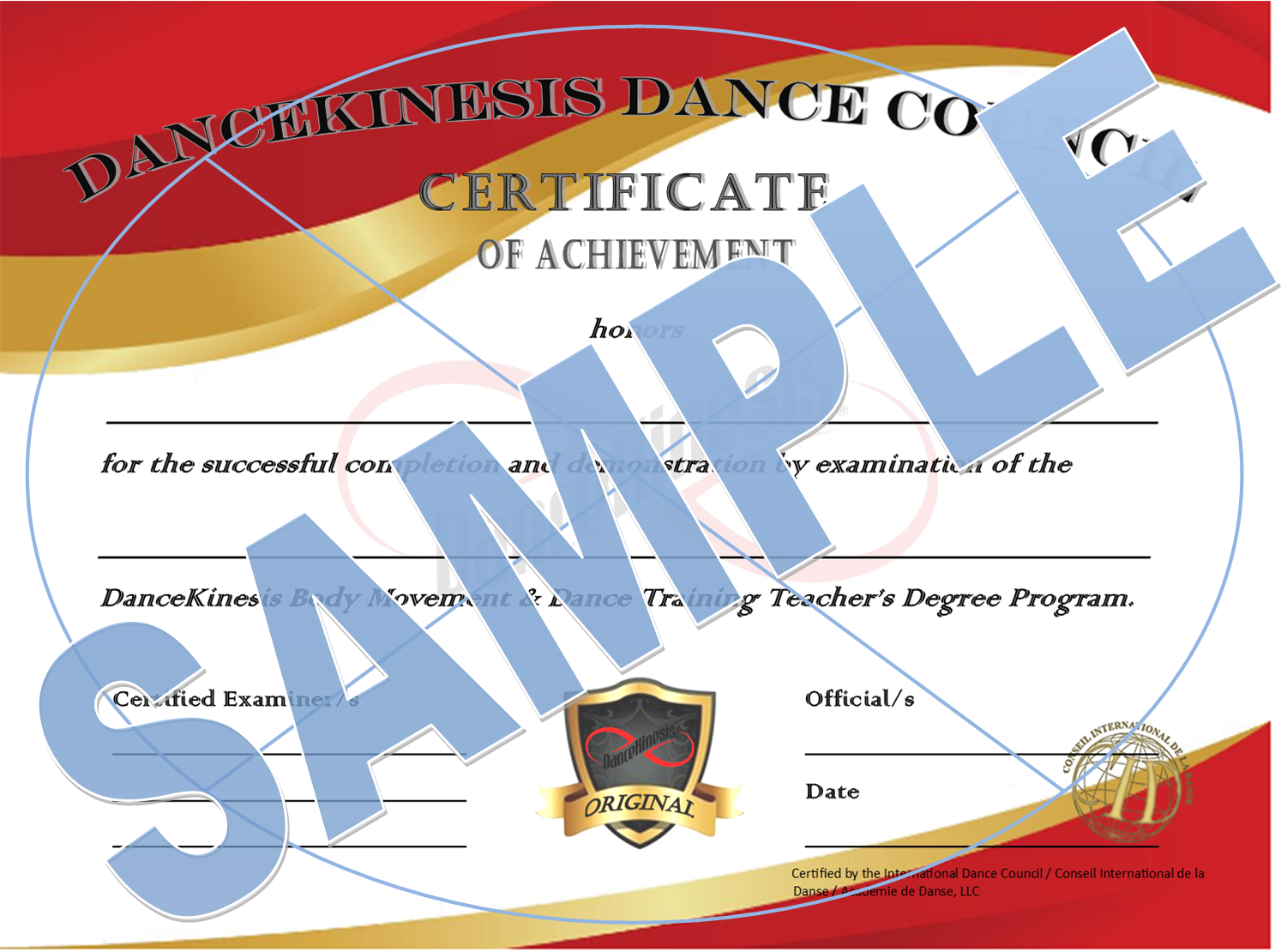 Recognizde Dance Council Professional Certification