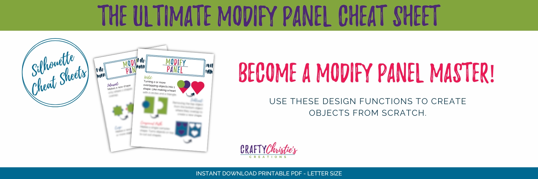 The Ultimate Modify Panel Cheat Sheet for Silhouette Studio - Become a Modify Panel Master!