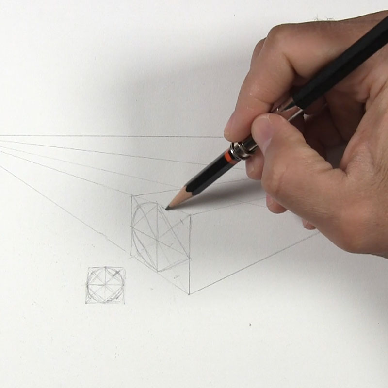how to draw a cylinder in two point perspective