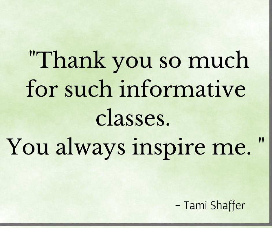 your garden classes inspire me testimonial