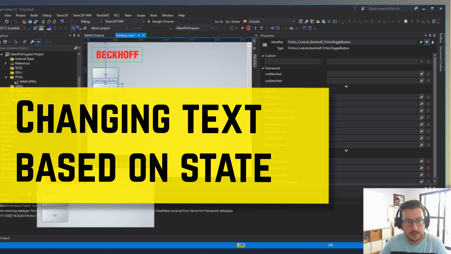 Changing text based on state