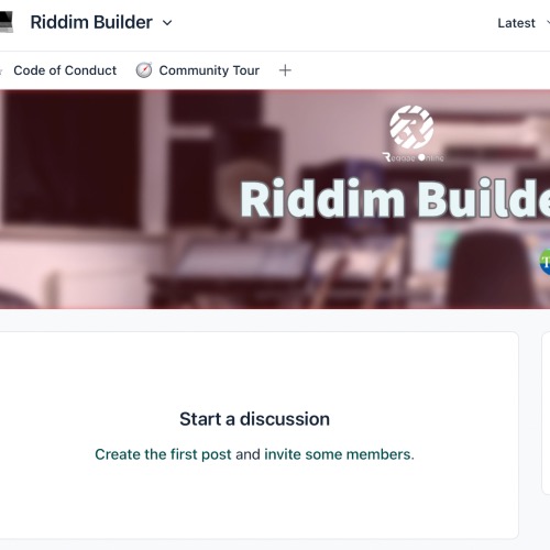 Screen Shot of the Riddim Builder course space in the Reggae Online Community