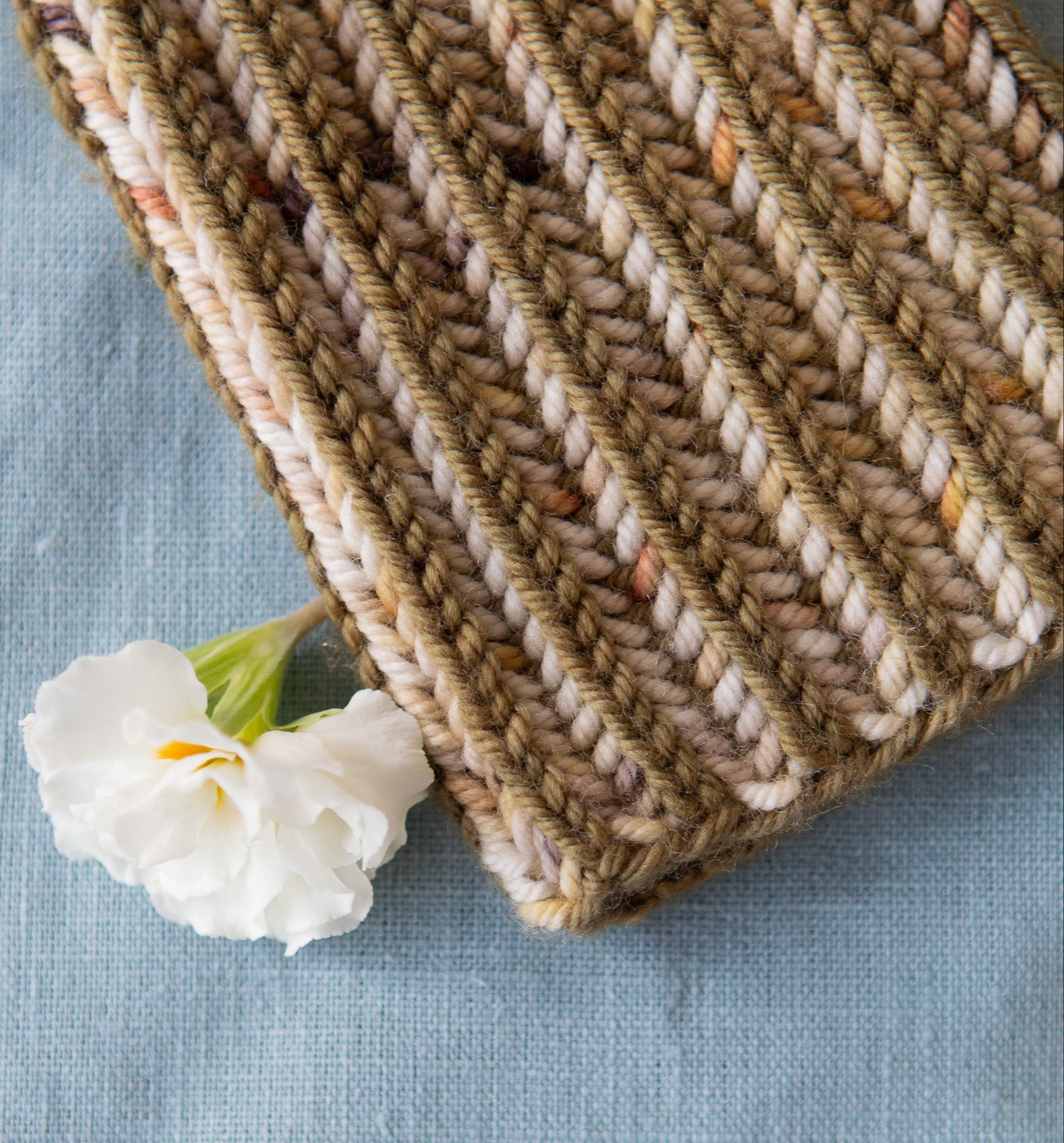 Sneak peek of brioche mitts pattern