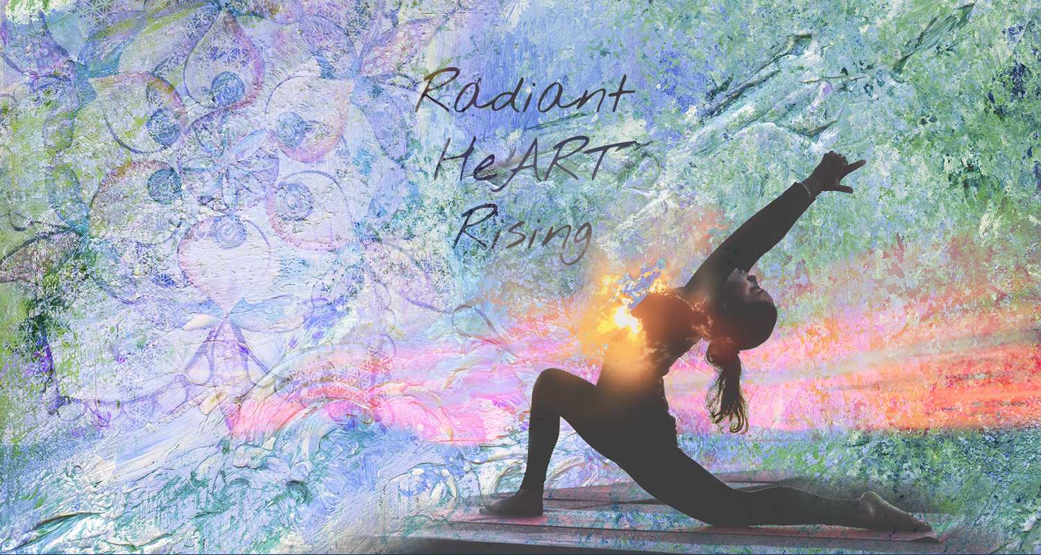 Radiant Heart Rising art yoga banner